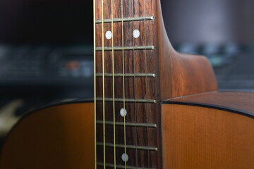 Obraz premium The guitar is a popular musical instrument.