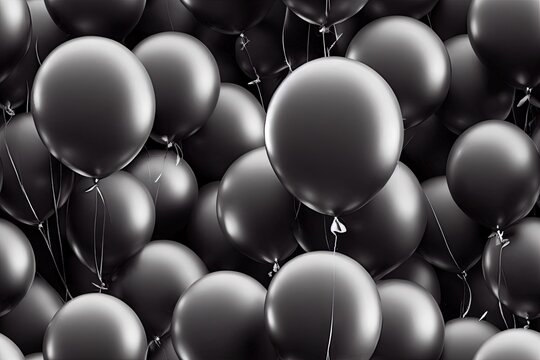 Black Balloons Seamless Texture Pattern Tiled Repeatable Tessellation Background Image