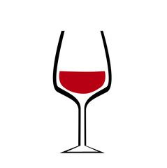 Wineglass with wine vector