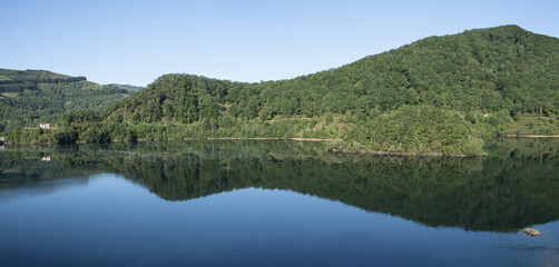 A?arbe forests and reservoir in springtime, between Gipuzkoa and Navarre