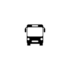 vector illustration of a bus from the front for an icon, symbol or logo. bus flat design