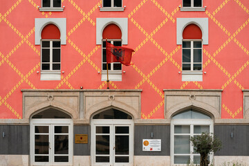 Colorfully Painted Government Building, Edi Rama Influence, Tirana Albania