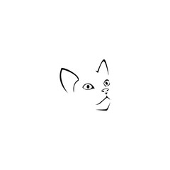 Cat face vector illustration for icons, symbols and logos. isolated in the form of a line 