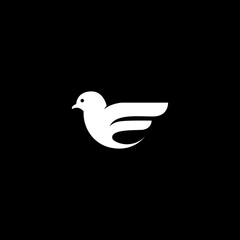 vector illustration of a dove for an icon, symbol or logo. bird flat logo