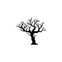 vector illustration of a tree without leaves for an icon, symbol or logo. tree flat logo