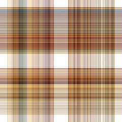 Woodland white tartan seamless pattern textile. Tonal autumnal forest plaid with organic texture. Background of orange stripe for rough wallpaper. 