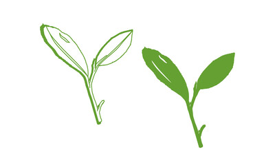 Creative icon leaf. Art nature symbol. Vector illustration.