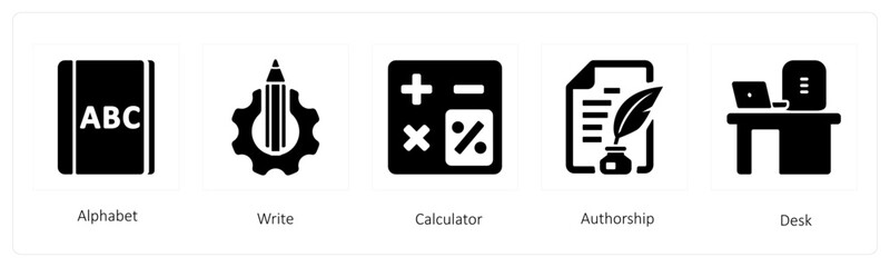 alphabet, write and calculator