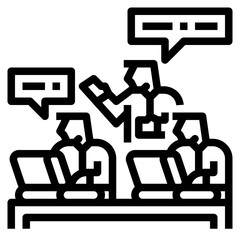 co working line icon