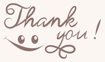 Thank You calligraphy. Thank you card. Vector illustration.