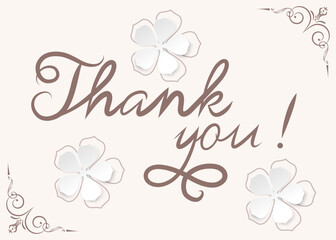 Thank You calligraphy. Thank you card. Vector illustration.
