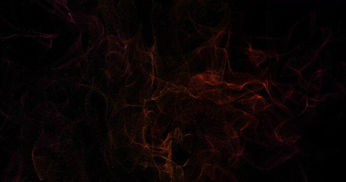 motion graphics background abstract 3d particle explosion, fluid animation of colorful dots, black, cartoon collision, storm and ripples, flowing smooth lines, simulation space. 3D rendering