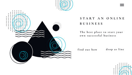 abstract background, a pattern of geometric shapes. a web page for marketing, a business of modern elements (circle, line) in the style of minimalism. for printing. web, business, ideas. vector art 