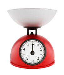 Kitchen scale on transparent background