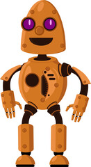 A steampunk robot. Vector illustration on a white isolated background.