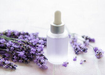 Fototapeta premium Aromatherapy lavender bath salt and massage oil