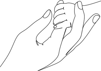 baby and mother hand in vector