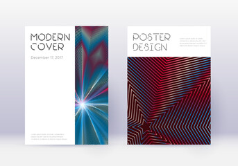 Minimal cover design template set. Red abstract li
