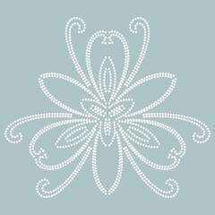 Floral white pattern with arabesques. Abstract oriental ornament. Vintage classic pattern