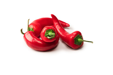 Red hot chili pepper isolated on a white background.