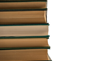 Old books isolated on white background.