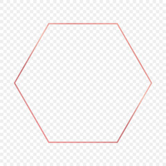Rose gold glowing hexagon frame