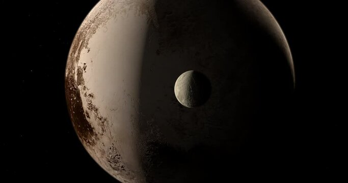 Dwarf Planet 28978 Ixion orbiting near Pluto planet