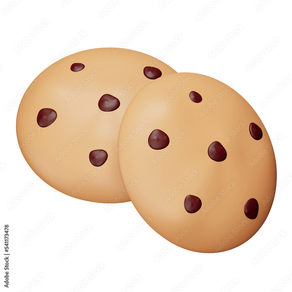 Poster cookies 3d rendering isometric icon.