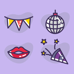 Party celebration decoration new year pizza dj music disco festival 