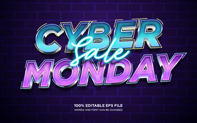 Cyber Monday Sale editable text style effect