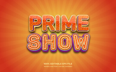 Prime Show 3D editable text style effect	
