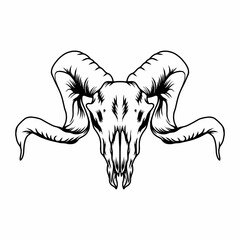 Goat skull mascot logo