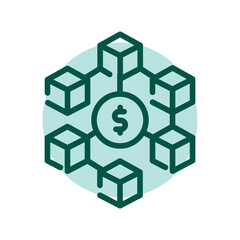 Obraz premium DeFi line icon. Virtual money.