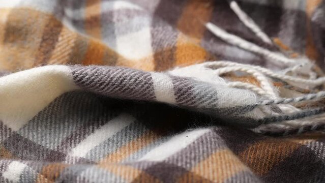 Fashionable seamless woolen cloth, warm modern textile close up view
