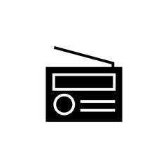 Radio music glyph icon