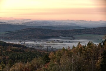 autumn nature in a czech countryside landscape and forest
