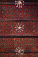 thai art ceiling in mon people temple