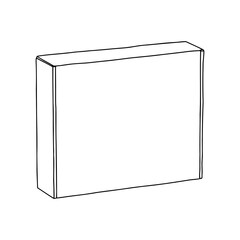 Paper box mockup. Vector illustration. Empty cardboard container template.