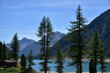 Alpine lake in the mountains