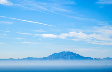 Vue sur l'Afrique depuis le rocher de Gibraltar, Espagne
