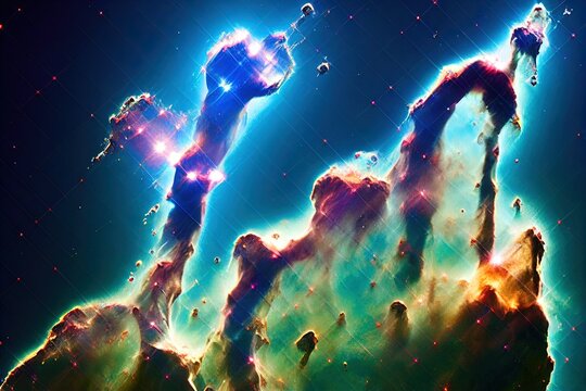 Illustration Pillars Of Creation In The Universe