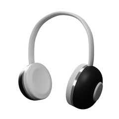 3D illustration of headphones. As an illustration of electronic goods, sound, music and also the 3D headphone icon.