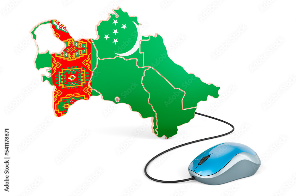 Poster internet network in turkmenistan concept. 3d rendering