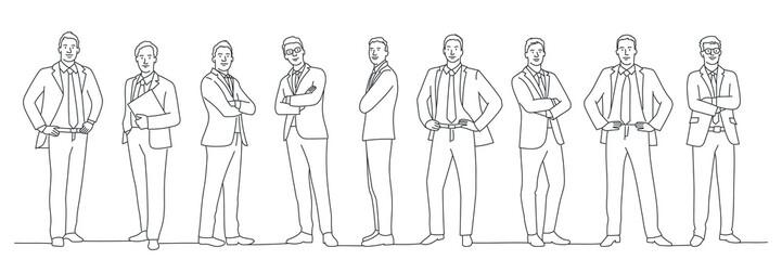 Set of business people. Businessmen. Teamwork.