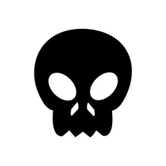 Emotions cartoon skull on a white background - Skull with smile Vector illustration.