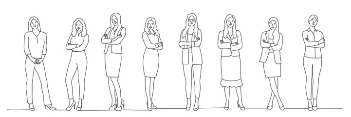 Business company women. Office team.