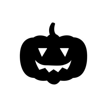 Halloween Pumpkin isolated on white. Scary face pumpkin vector.	