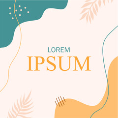 Social media header template design with minimalist floral for background