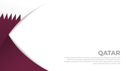 Qatar flag simple white background with copy space. perfect for Qatar independent days, events, holidays
