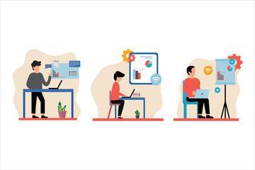 Business Flat Bundle Design Illustration